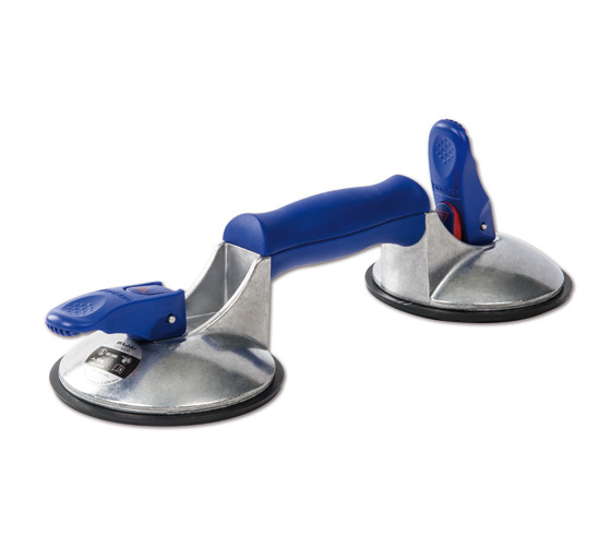 Veribor® blue line 2-Cup Suction Lifter, Aluminium, with Vacuum Indicator