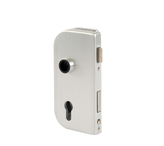 Glass Door Lock Olis DIN left Profile Cylinder for 10 mm glass at 24 mm rebate depth