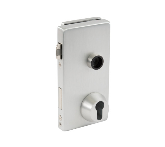 Glass Door Lock Alea DIN right Profile cylinder with rose