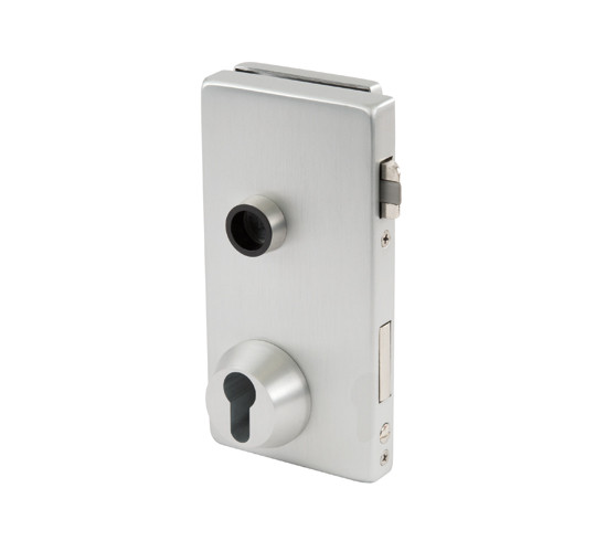 Glass Door Lock Alea DIN left Profile cylinder with rose