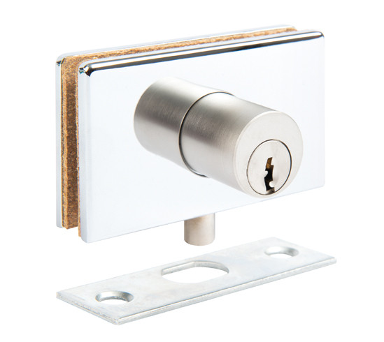 Glass Door Lock 80 x 47 mm with Strike Plate