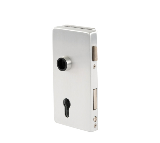 Glass Door Lock Alea DIN left Profile Cylinder for 10 mm glass at 24 mm rebate depth