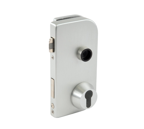 Glass Door Lock Olis DIN right Profile cylinder with rose