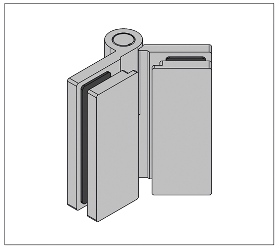 Shower Door Hinge Arta with Rise and fall mechanism glass/glass 135° opens outwards