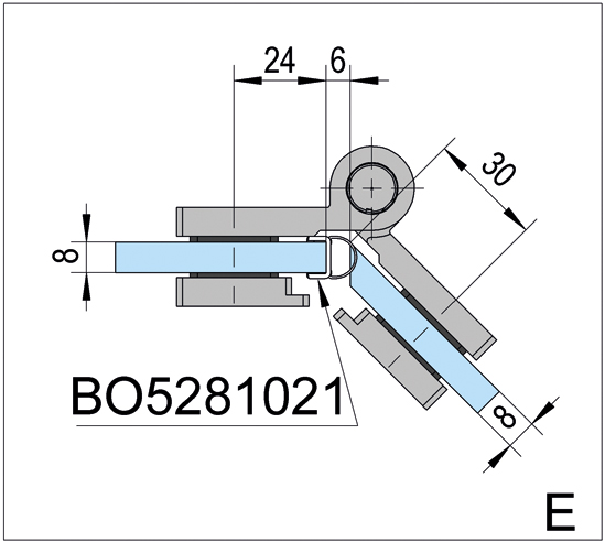 Shower Door Hinge Arta with Rise and fall mechanism glass/glass 135° opens outwards