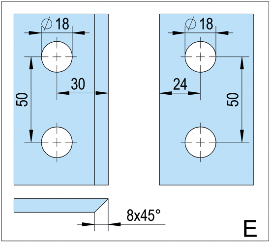 Shower Door Hinge Arta with Rise and fall mechanism glass/glass 135° opens outwards