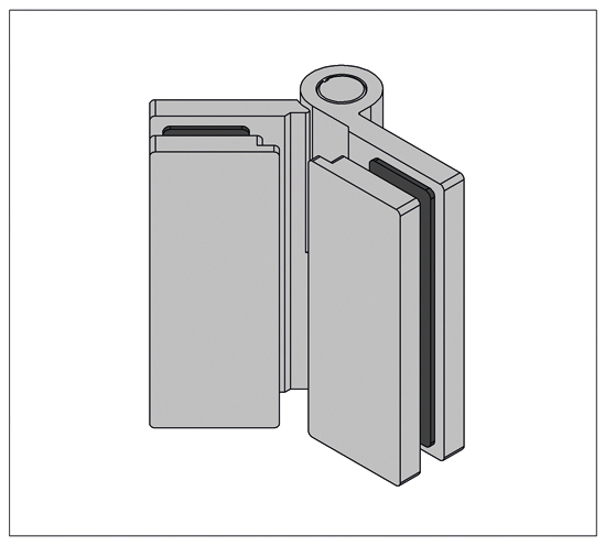 Shower Door Hinge Arta with Rise and fall mechanism glass/glass 135° opens outwards