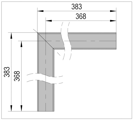 Corner Clamp 90° for Handrail angular 1-3/16" (30 x 25 mm)