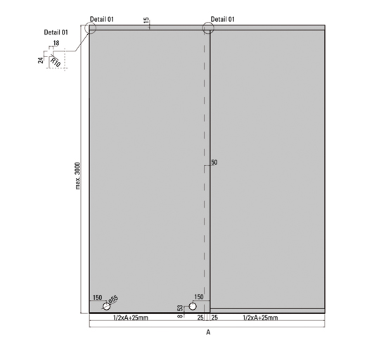 SlideTec Premium Floor Set Ceiling Mounting single door with Fixed Sidelight