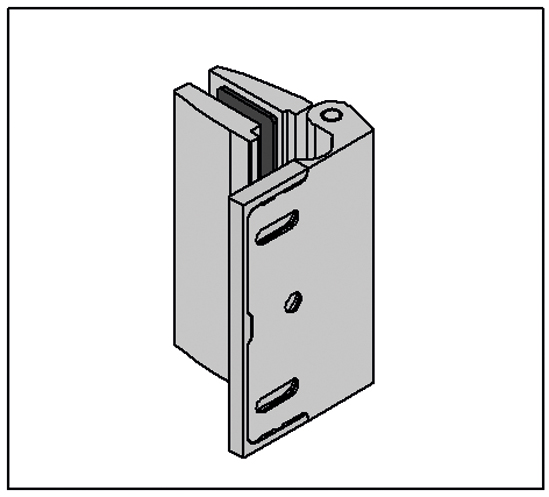 Avila Shower Door Hinge glass/wall 90° opens outwards with chamfer
