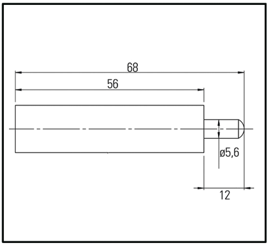 Damping Device square 14 x 14 x 56 mm for glass bonding